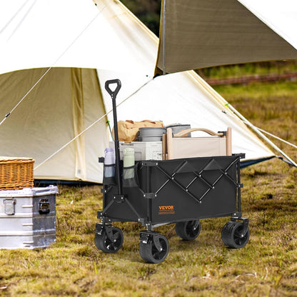 VEVOR 220L/350LBS Opvouwbare Wagon, Heavy Duty Beach Cart Met Grote Wielen, Outdoor Utility All Terrain Wagon Voor Boodschappen En Camping