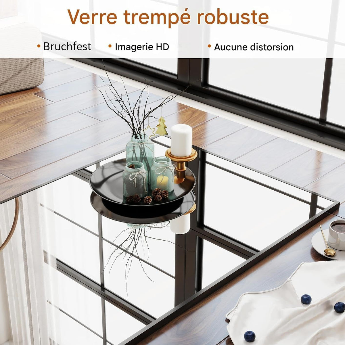 Staande Spiegel – Passpiegel – Wandspiegel – Volledige Lengte Spiegel – Kleedkamerspiegel – 165x60 cm – Robuust Versterkt Glas – Minimalistisch Smal Aluminium Frame