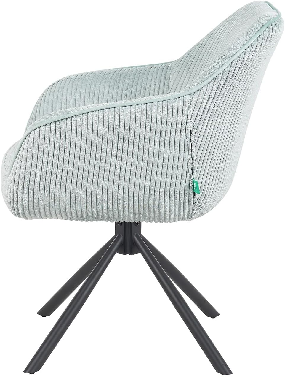 DUBI Möbel Dining chair Mika-Maya, light blue, frame 360° rotatable metal powder-coated matt black - QUORE