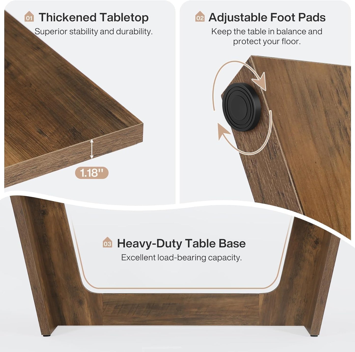 Lailang 180cm Eettafel, Eetkamertafel Rechthoekige, Industrial Dining Table, Houten Eettafel, Dining Table For 6 8, Large Dining Room Table, 180 x 80 x 76 cm, Rustic Brown