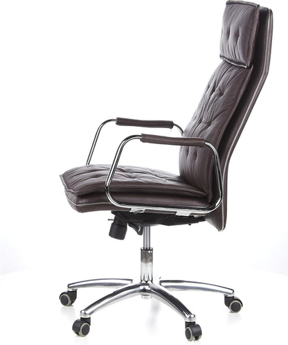 Bureaustoel – Draaistoel – Managersstoel – XXL Bureaustoel – Kantoorstoel – Nappalederen Bekleding – Ergonomisch Ontwerp – Synchroon-mechanisme
