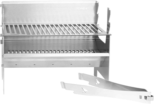 FENNEK 2.0 | Houtskoolgrill voor kamperen/trekking/camperleven, tuin en outdoor grillplezier | mobiel/insteeksysteem | van rvs
