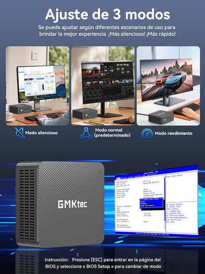 GMKtec G3 Pro Mini-pc, 3 jaar ondersteuning, met Intel i3-10110U (Beats 4300U/3250U) tot 4,1 GHz, Micro PC met 8 GB DDR4 RAM, 256 GB SSD, 3 x USB 3.2, WiFi 6, BT 5.2, 2× HDMI, 1 × 2,5 G LAN