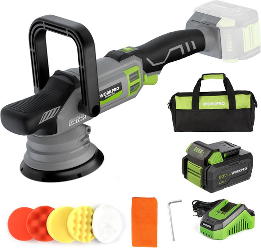 Draadloze Polijstmachine – Auto Polijstmachine – Akku Polisher – Polijstapparaat – Cordless Polisher – 20V 4.0Ah Accu – 7 Snelheden dubbele actie - QUORE