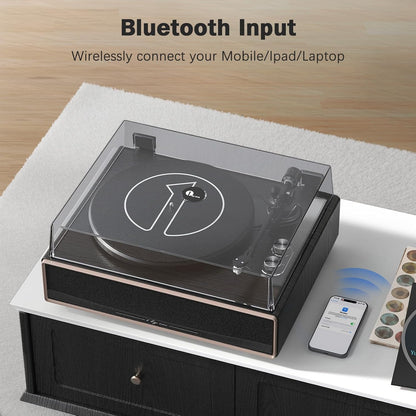 Platenspeler – Draaitafel – Vinylspeler – HiFi Platenspeler – All In One Platenspeler – Ingebouwde Speakers – 33/45 RPM