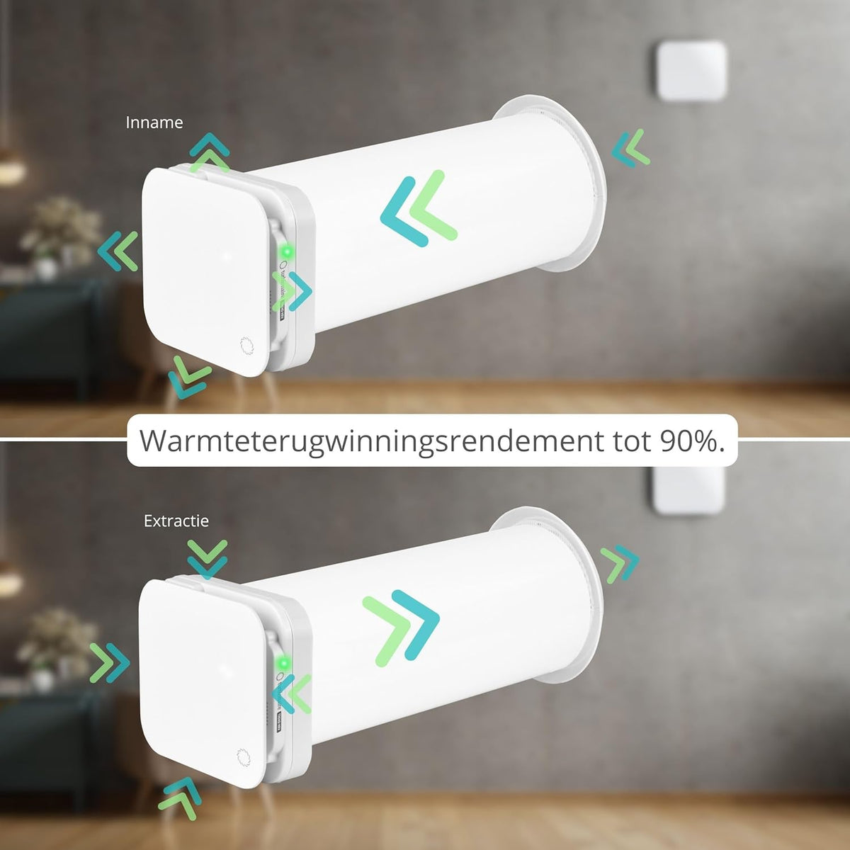 Turbionaire Trend HRV 150 WMI – Decentrale VMC Met Warmteterugwinning, Geluidsisolatie, Afstandsbediening, Timer, 8 Snelheden, Borstelloze Motor, Omkeerbare Luchtstroom, 150 Mm, 3 Jaar Garantie