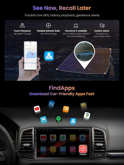 Android Autoradio Dubbele Din, Draadloze CarPlay Android Auto, 7 Inch Touchscreen Autoradio met GPS Navigatie WiFi/BT/SUB, 24-Band EQ, Mirror Link, Achteruitrijcamera, A5LG2B7T-S01