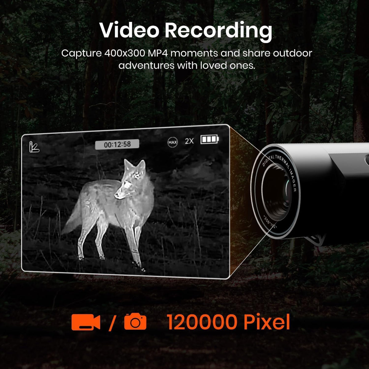 MiLESEEY TNV10 Pro Handheld warmtebeeldcamera jacht, met 256x192 (25Hz) @12μm warmtebeeldlens en foto's en video's opnemen, 5 onderzoekers (11 mm)