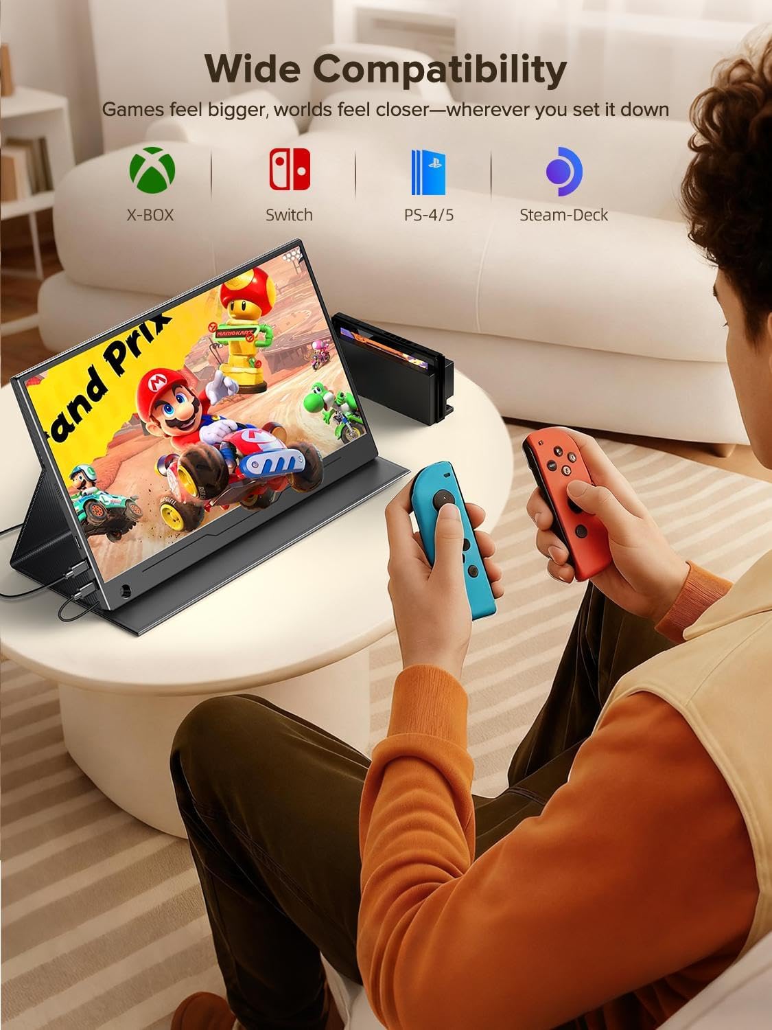 UPERFECT Portable Monitor Touch Screen, 14 Inch 1080P FHD Portable Monitor with USB-C Mini HDMI for Laptop/PC/Phone/Business/Work/Gaming, VESA-Mountable - QUORE