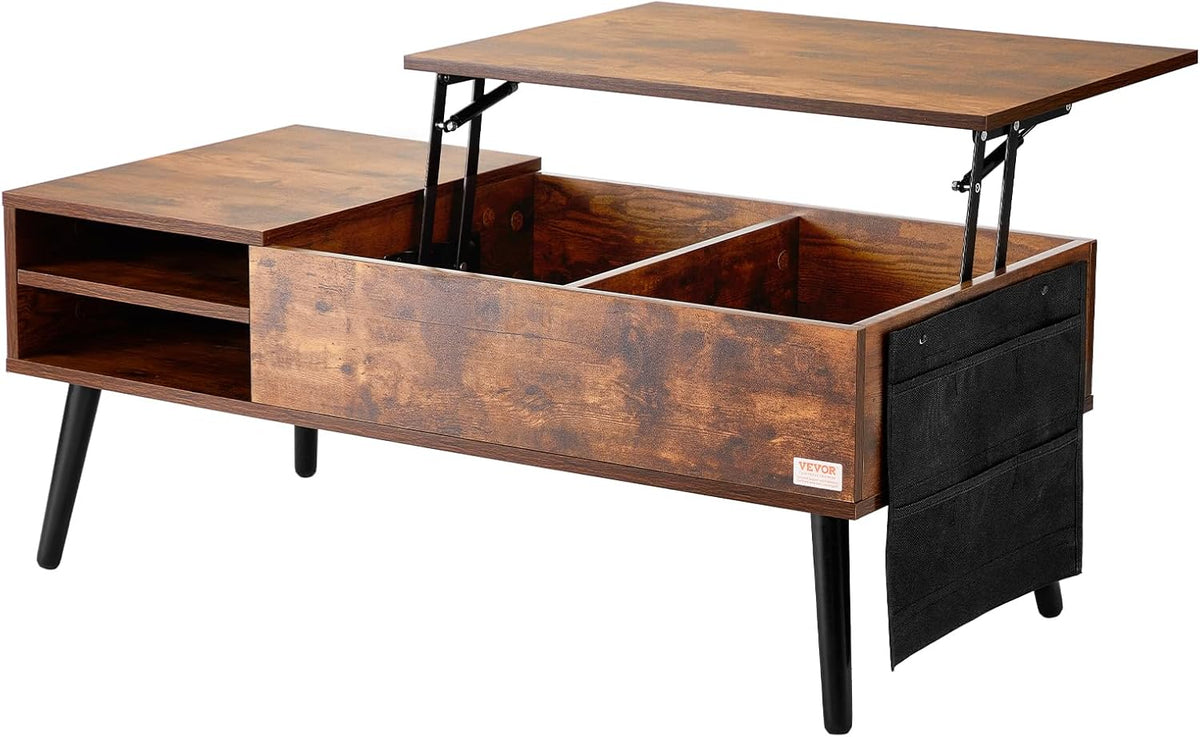 Koffietafel - Table - Coffe table - Living Room Table - Lift Top salontafel - tafel met extra opbergruimte - omklapbare salontafel voor de woonkamer - 39.4in - Bruin - 42.11lbs