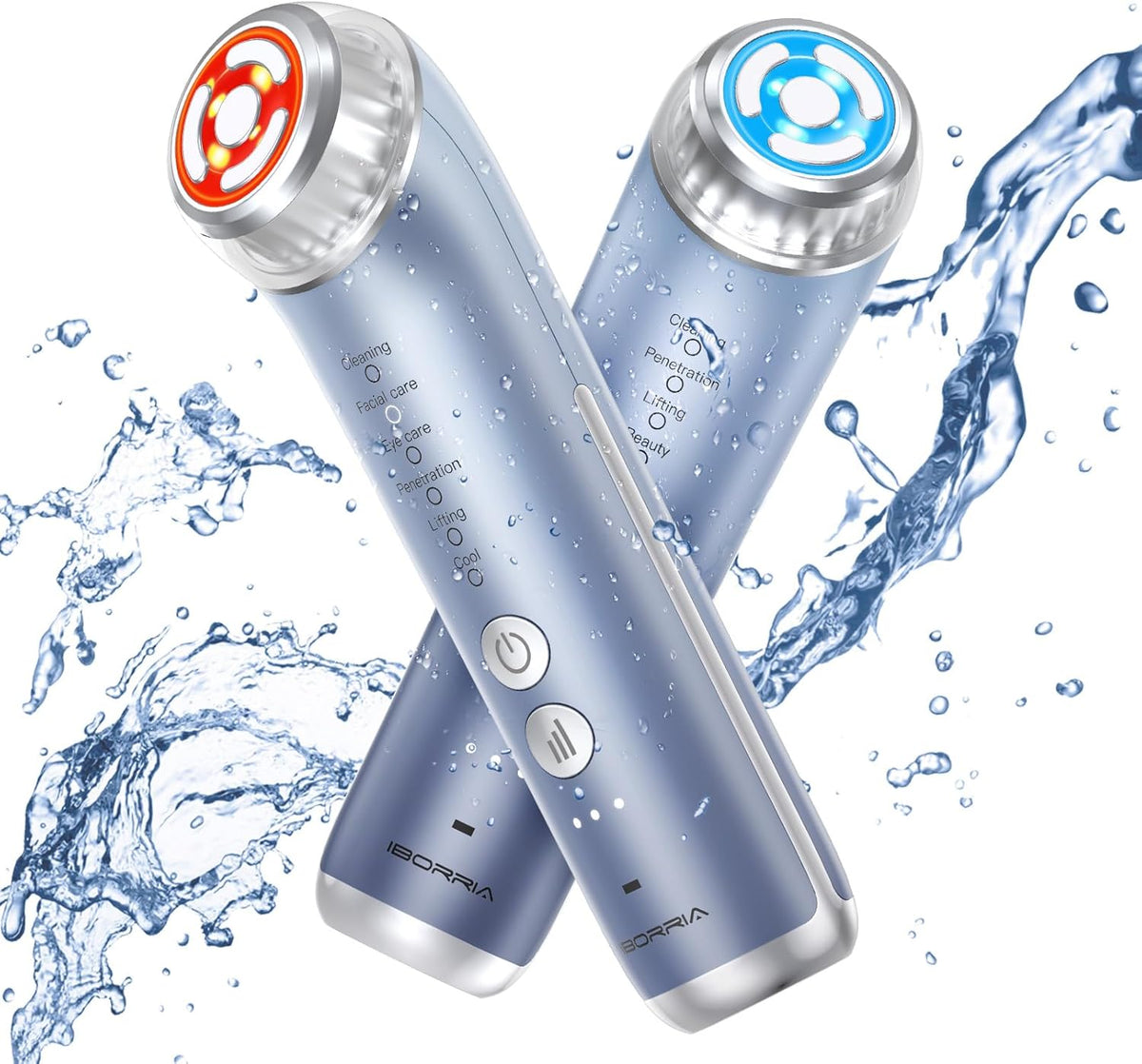 Aura2 Pro 2MHz radiofrequentie-apparaat, gezicht, 90 kHz EMS-apparaat, gezichtsmassageapparaat tegen rimpels, elektrisch tegen rimpels, voor gebruik thuis (blauw)