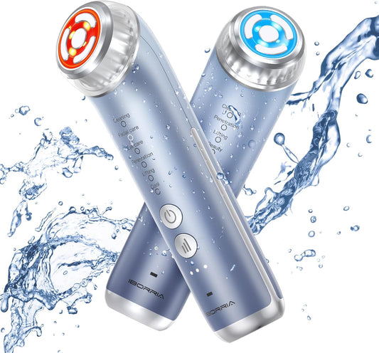 Aura2 Pro 2MHz radiofrequentie-apparaat, gezicht, 90 kHz EMS-apparaat, gezichtsmassageapparaat tegen rimpels, elektrisch tegen rimpels, voor gebruik thuis (blauw)