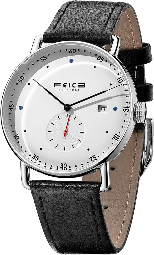 FEICE Automatisch horloge heren mechanisch uurwerk leren armband klassiek horloge Bauhaus polshorloge 40 mm-FM506