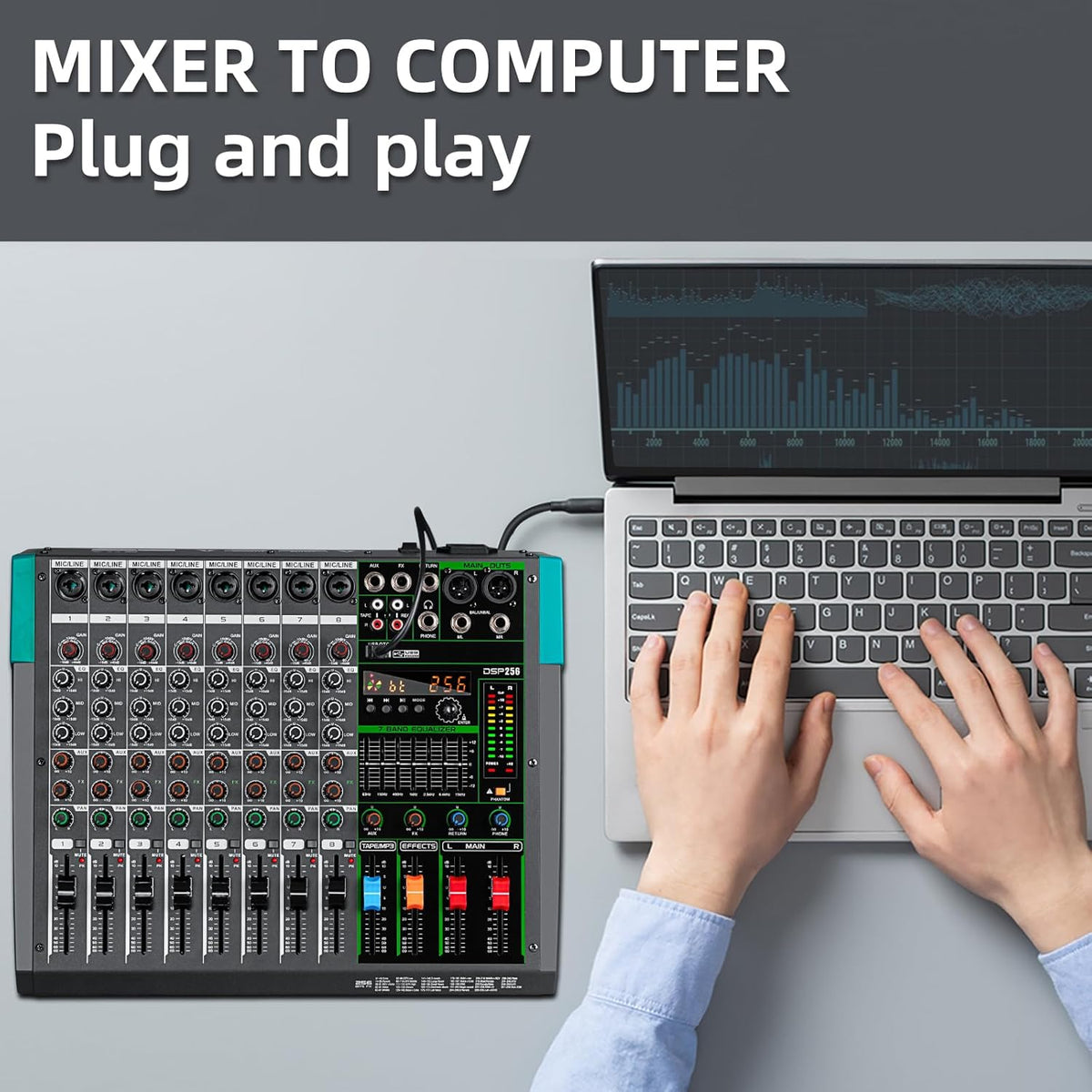 Professionele 8-Kanaals Audiomixer – Geluidsmixer – Mengpaneel – Mengtafel – DJ-Mixer – 259 DSP-Effecten – Bluetooth En USB-Speler