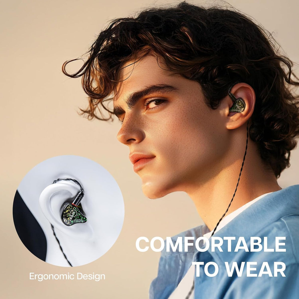 Linsoul ZiiGaat x HBB: Arcadia In-Ear Monitor, 1DD+2BA hybride oortelefoon IEM, bedrade gaming oordopjes, professionele geluidsisolerende binnen-ear monitoren met afneembare IEM-kabel voor muzikanten