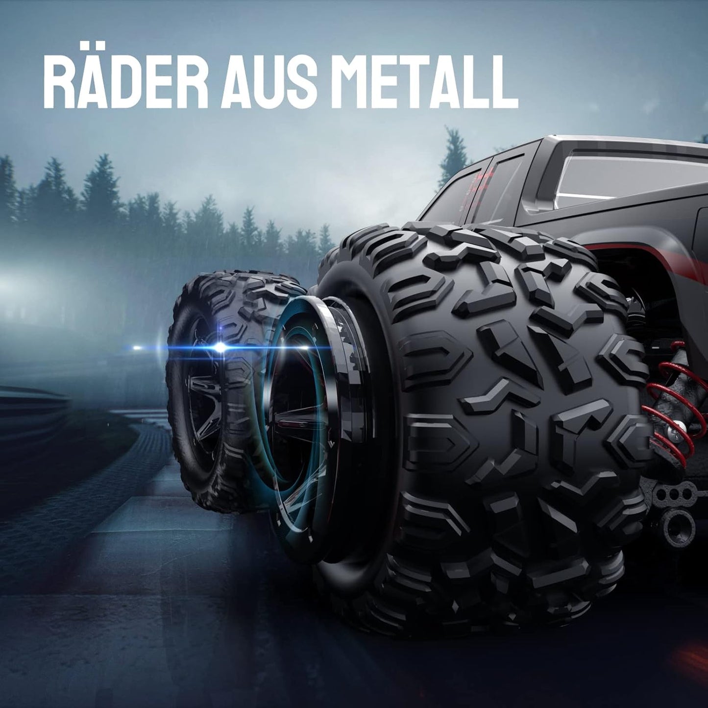 DEERC RC-auto voor kinderen, 1/18 RC-auto 4WD met 40 km/u hoge snelheid, 2 accu's, 2,4 GHz afstandsbediening terreinwagen buiten binnenvoertuig voor jongens en volwassenen