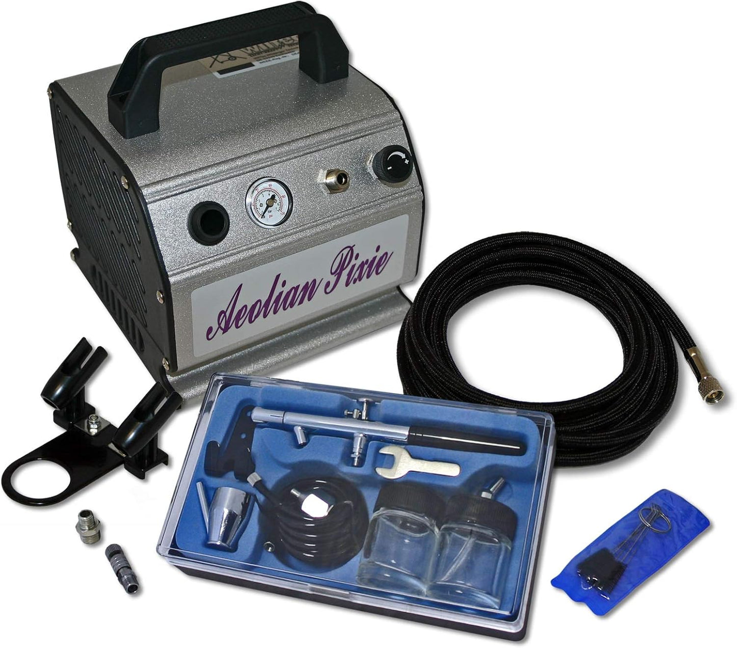 Airbrush compressorset beginner AS176 met 1 airbrushpistool en uitgebreide toebehoren