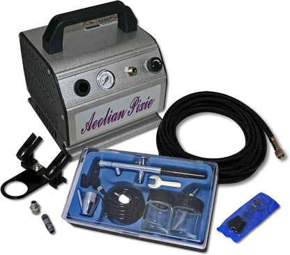 Airbrush compressorset beginner AS176 met 1 airbrushpistool en uitgebreide toebehoren
