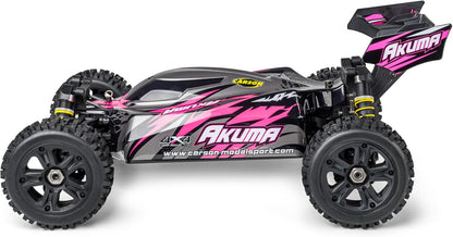 Carson 500409083 1:8 Akuma Buggy 4WD 100% RTR roze - op afstand bestuurbare auto, off-road, hoge kwaliteit, RC voertuig, RC auto 70 km/h, op afstand bestuurbare buggy
