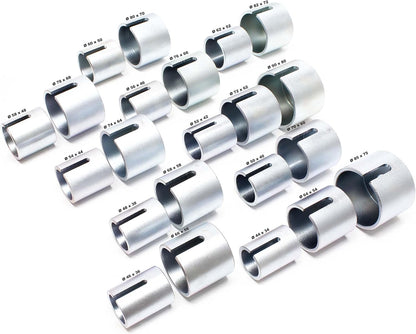Wiltec silent bearing tractor set 27-piece, silent bearing extractor for axle bearings, bearing puller set with 22 sleeves M10-M18 and 5 spindles