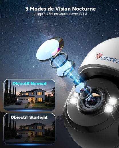 4K Wifi Beveiligingscamera – Beveiligingscamera Buiten – PTZ Camera – Draadloze Camera – Bewakingscamera – 5x Zoom – Mensdetectie & Kleuren Nachtzicht