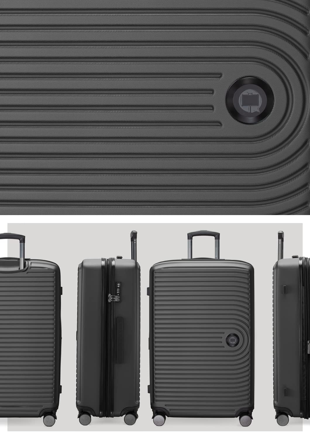 HAUPTSTADTKOFFER - Mitte - hard shell Koffer Trolley, Ingecheckte bagage uitbreidbaar, TSA, 77 cm, 130 L, Grafiet