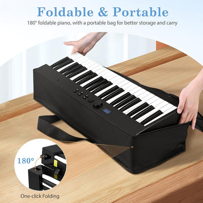 Opvouwbare Elektronische Piano 88 Toetsen – Keyboard – Digitale Piano – Pianotoetsenbord – Elektrische Piano – Halfzware Aanslag – Bluetooth En MIDI