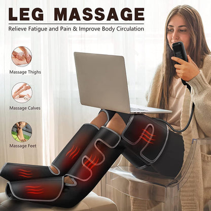 FIT KING beenmassageapparaat met warmtevoetmassageapparaten voor pijn en bloedsomloop Verwarmt uw hele benen en voetcompressie laarzen voor oedeem