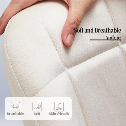TUKAILAi Cream Velvet Eetkamerstoelen Set van 2, Gestoffeerde Leisure Keuken Counter Stoelen met Rugleuning en Metalen Poten, Occasionele Woonkamer Tub Stoelen voor Lounge Restaurants Receptie