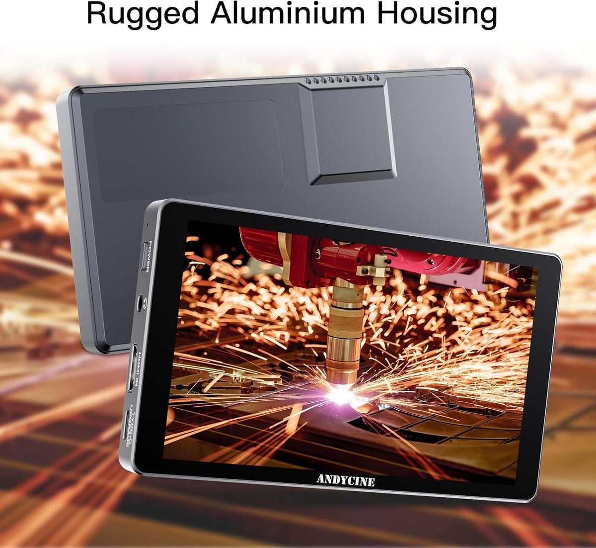 ANDYCINE X5L 6 inch touchscreen cameraveldmonitor, 1200 nits CNC-cameramonitor, ingebouwde 3000 mAh-batterij, ultralichte 4K HDMI-ingang/uitgang, Full HD 1920 x 1080P, 3D LUT-monitor voor camera