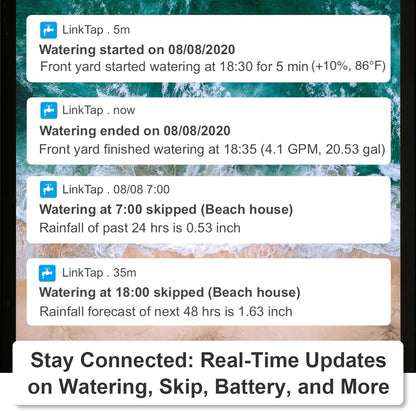 LinkTap G2S Draadloze Besproeiingscomputer – Gateway Vereist - App Gestuurde Besproeiingstimer, Weerbewust, Eenvoudig te Installeren, Manueel Aan/Uit & Digitale Lockout, 2 Jaar Batterijduur, IP66