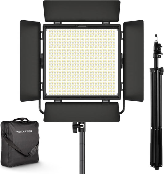 LED Videolamp Met Statief & App Bediening – Videolamp – Studiolamp – Vloglamp – Cameralicht – 50W – Bi-Colour 3200-7500K