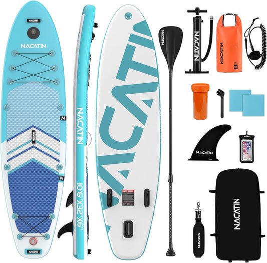 NACATIN Opblaasbare Stand Up Paddle Board SUP (blauw)