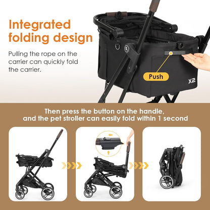 Beberoad Huisdier Buggy, Zwart