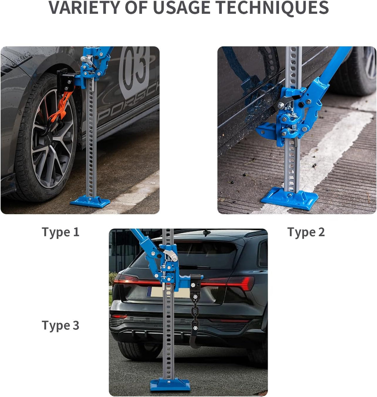Boerderijkrik – High Lift Jack – Farm Jack – 4x4 Krik – Tractorkrik – 48 Inch – 3 Ton – Gietijzer & Koolstofstaal