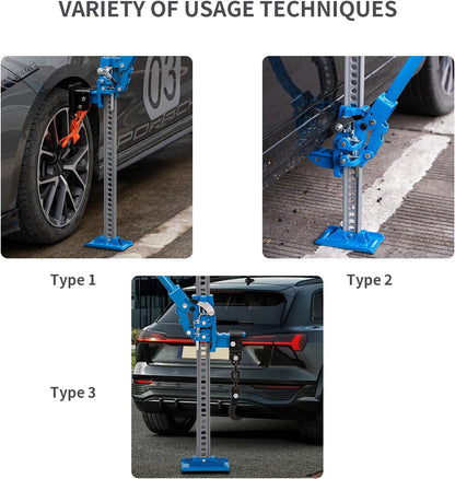 Boerderijkrik – High Lift Jack – Farm Jack – 4x4 Krik – Tractorkrik – 48 Inch – 3 Ton – Gietijzer & Koolstofstaal