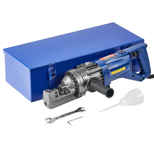 VEVOR Snijmachine voor betonstangen, elektrisch, draagbaar, snijdiameter 4-16 mm, voor het snijden van stangen, cement, wapening van staal, vermogen 1000 W, met gereedschapskoffer