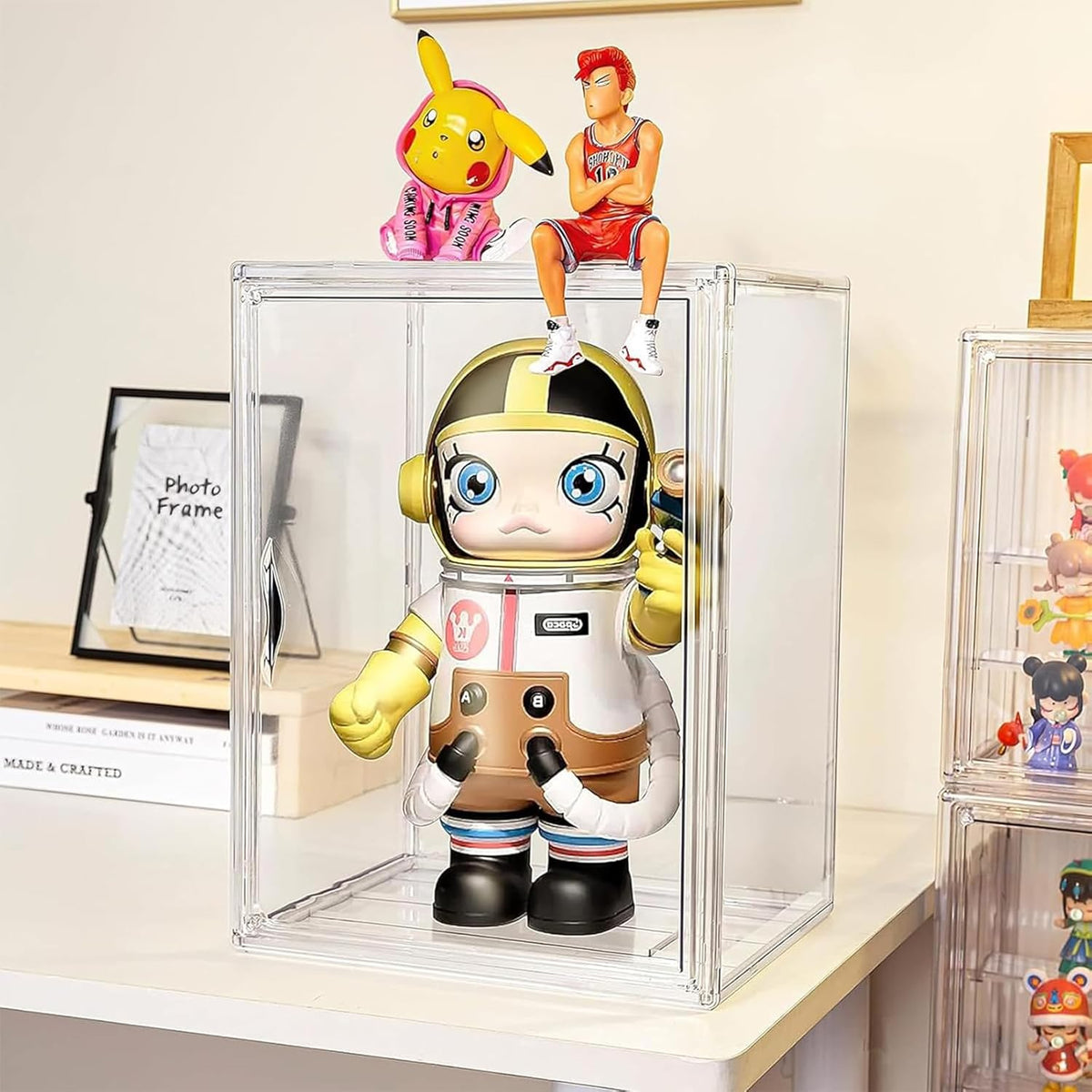 Tentoonstellingsvitrine van acryl met deur voor verzamelvitrines, vitrine, plexiglas, voor handtas, figuren, Funko Pop, zelfmontage (6, 36 x 27 x 27 cm)