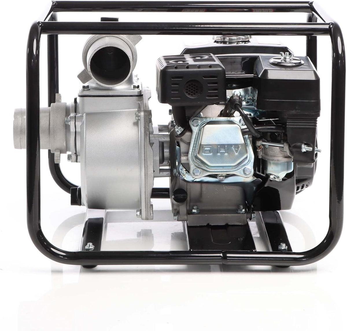 Wiltec benzine vuilwaterpomp 4 kW 48.000 l/h met 4-takt motor, afvoerpom met 28 m opvoerhoogte, waterpomp tuinpomp met 80 mm (3") aansluiting