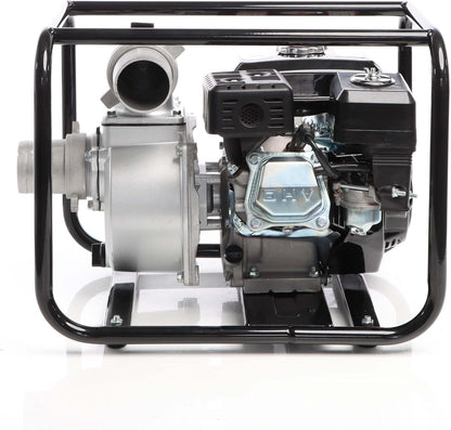 Wiltec benzine vuilwaterpomp 4 kW 48.000 l/h met 4-takt motor, afvoerpom met 28 m opvoerhoogte, waterpomp tuinpomp met 80 mm (3") aansluiting