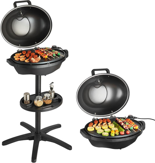 Elektrische Grill – Tafelgrill – Barbecue – Staande Grill – 2-In-1 Grill – 2400 W Vermogen – Grote Keramische Antiaanbakplaat
