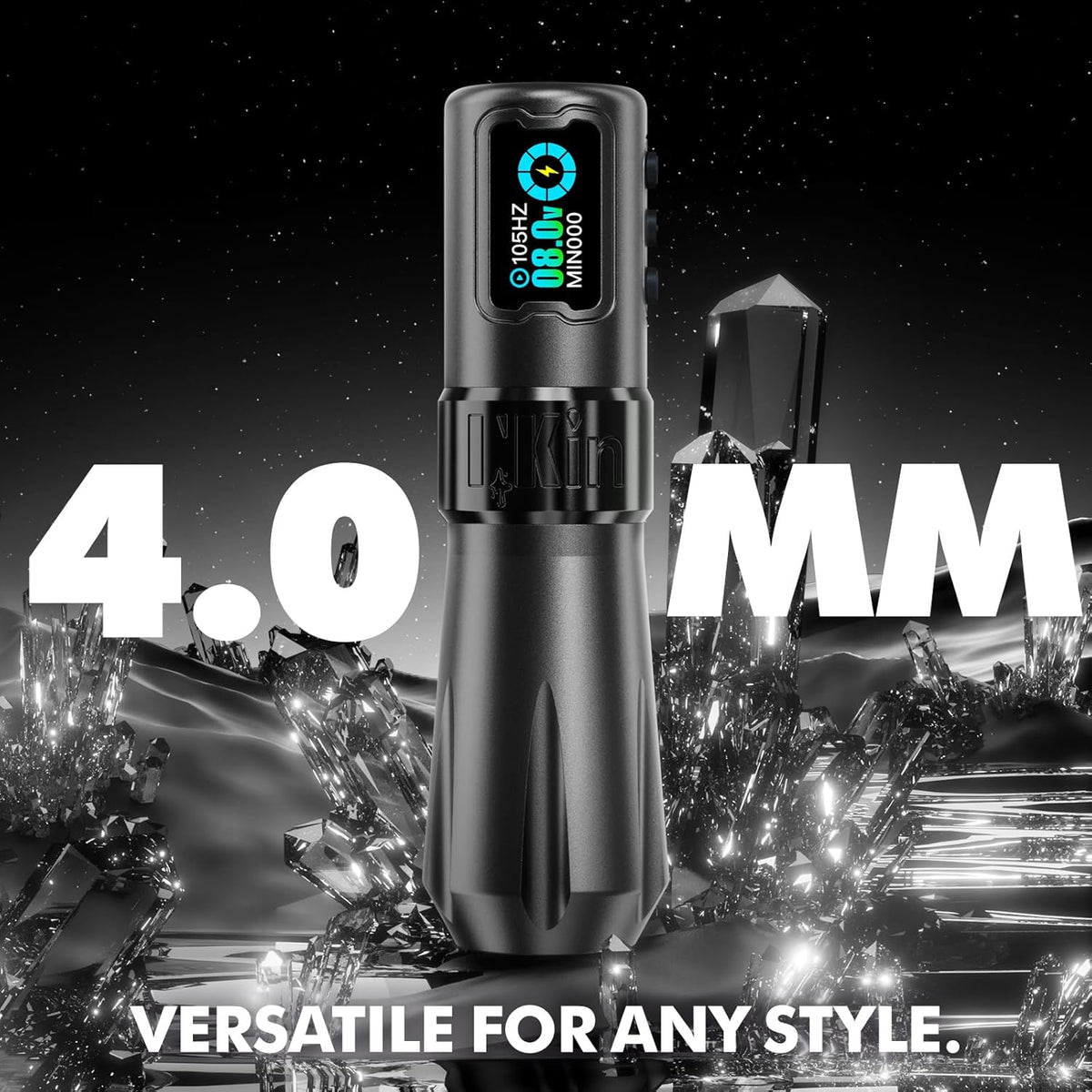 Draadloze Tatoeagemachine – Tattoo Pen – Tatoeëerstift – Tattoo Gun – Tatoeëermachine – 4,0 mm Slaglengte – Borstelloze Motor – 39 mm Grip – 2x 1600 mAh Batterijen