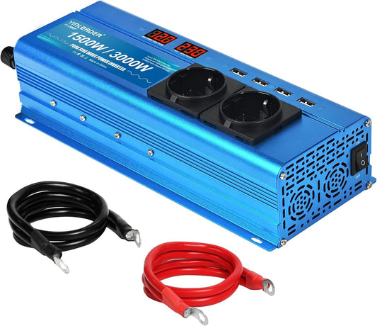 <font dir="auto" style="vertical-align: inherit;"><font dir="auto" style="vertical-align: inherit;">        Yinleader Converter, 12V, 220V, pure sine wave, 1500W, 3000W, pure power sine wave, 2 sockets 4 USB       </font></font>