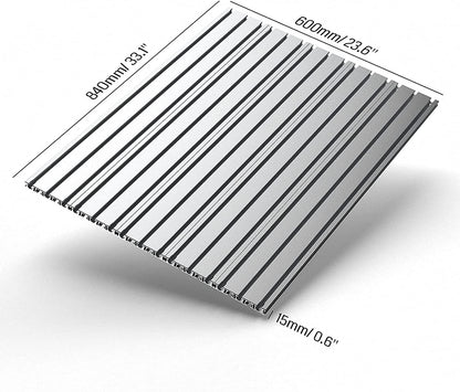 Genmitsu T-sleuftafel 6060 verlengingsaluminium spoilboard voor CNC-routermachine PROVerXL 4030 XY-as uitbreidingsset, 840 x 600 x 15 mm (33,1 x 23,6 x 0,6 inch)