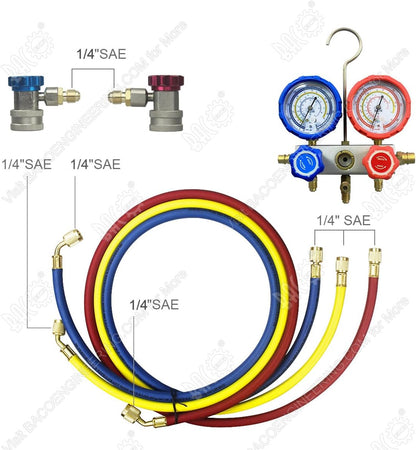 BACOENG Vacuümpomp airconditioningset voor HVAC/AUTO AC koudemiddelopladen