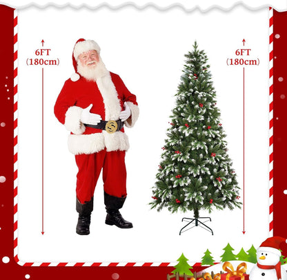 Uten Kunstkerstboom, metaal, groen en wit, 6Ft