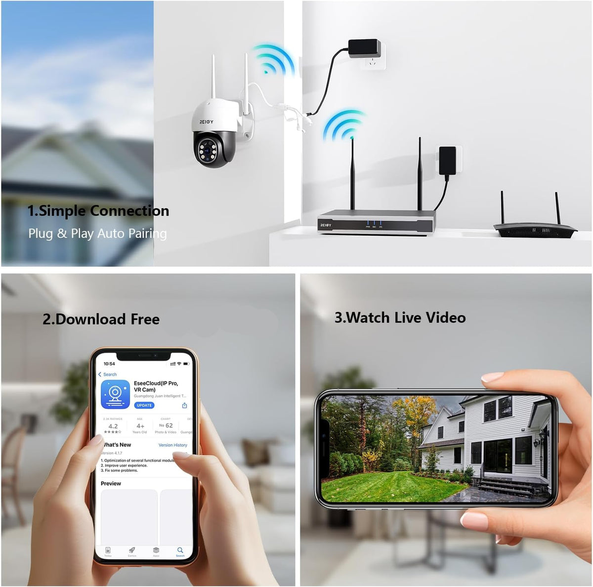 5MP Bewakingscamera Systeem Buiten – Wifi Camera – Draadloos Bewakingssysteem – CCTV Beveiliging – Outdoor Camera Set – 320° Draaibaar Panorama – 1TB Lokale Opslag