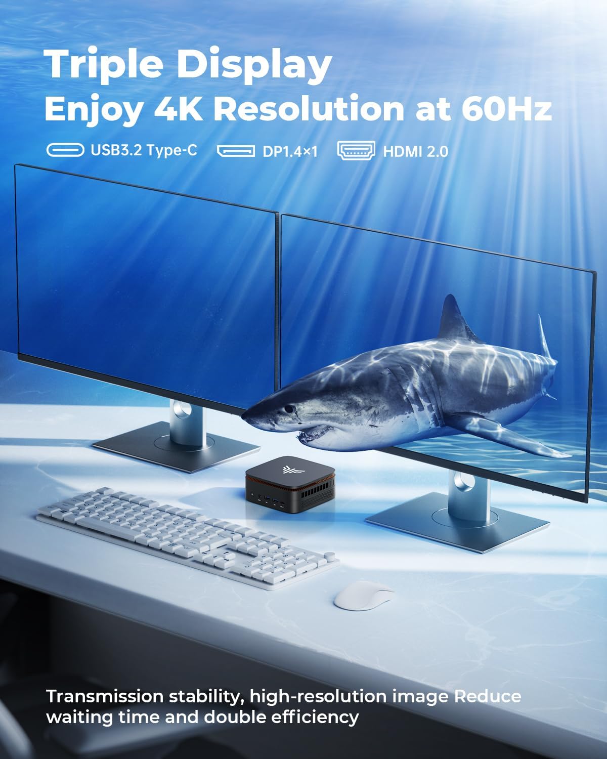 Mini PC – Mini Desktop – Compacte Computer – Kleine PC – Windows PC – Intel Alder Lake N95/8GB/256GB – Triple 4K Uitgangen – VESA Montage