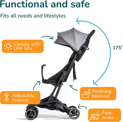 Kinderwagen Veer 0+ Ultra lichtgewicht buggy 2.0 Reisfauteuil Superuitgerust Van 6 Maanden Tot 25 Kg Compacte En Lichte 5-Puntsgordel En Voetrem, Luchtbagage, Baby Stroller Lightweight Reclinable