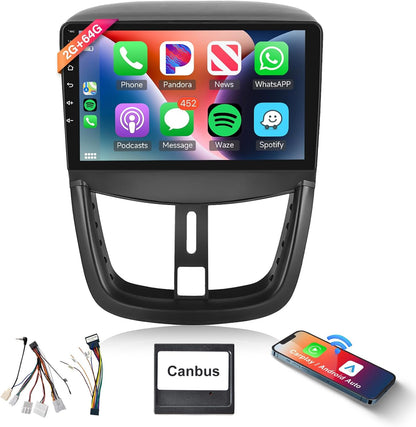 Autoradio – CarPlay Autoradio – Multimedia Radio – Auto Radio – 1-DIN Radio – 9 Inch Touchscreen – Draadloze CarPlay & Android Auto – Inclusief Achteruitrijcamera